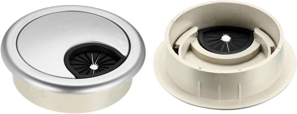 Cable Hole Cover, 2" ABS Desk Grommet for Wire Organizer, 15 Pcs (Silver Tone)