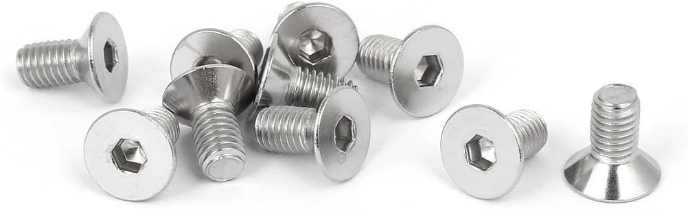 M5x10mm 316 Stainless Steel Countersunk Flat Head Hex Socket Cap Screw 10pcs