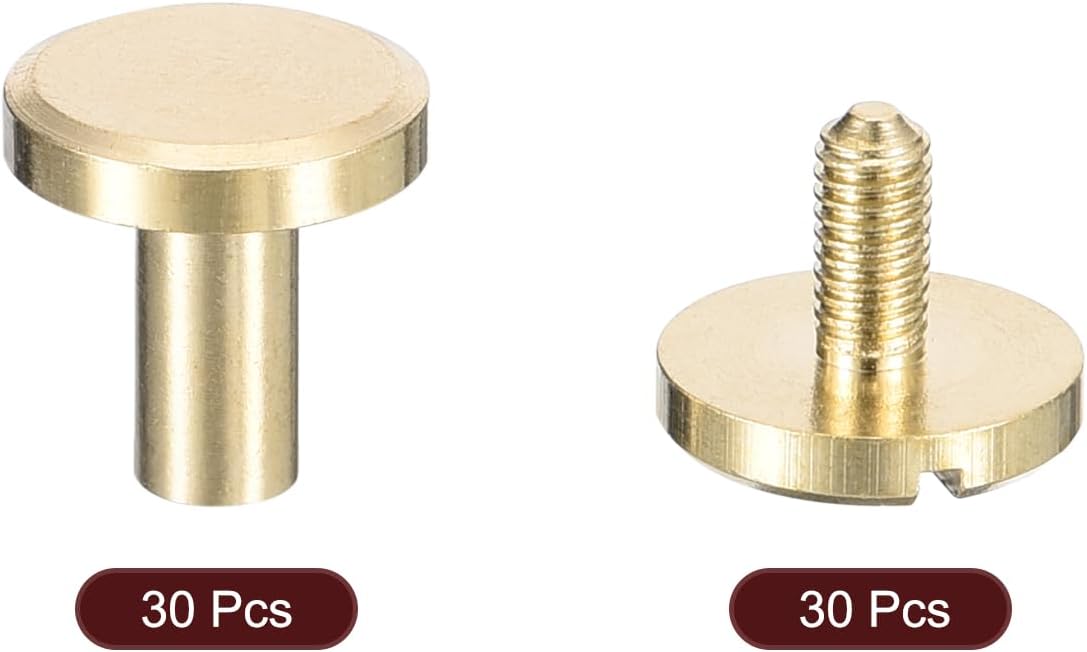 مجموعة من 30 قطعة من مسامير شيكاغو النحاسية، مسامير رأس مسطح 25x10mm، مسامير الربط الخلفية، مسامير الأنابيب، مقابس الأنابيب، مقابس الأنابيب
