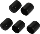5Pcs 15mm Inner Dia PVC Flexible Vinyl End Cap Screw Protector Cover Black