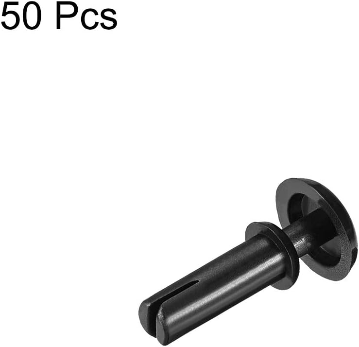 LinkMejor Push Clip Rivet 2mm x 5.6mm PCB Circuit Panel Nylon Fastener Black 50 Pcs