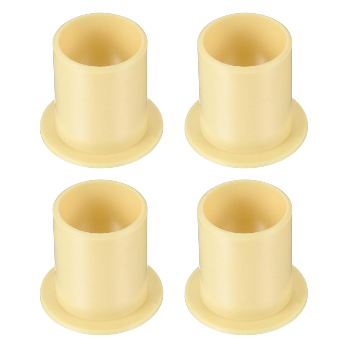 4Pcs Flanged Sleeve Bearing, Plastic Bushing ID 14mm x OD 16mm x Length 20mm POM Bushing, Yellow
