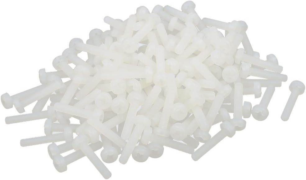 M3 x 15mm Phillips Flat Head Nylon Metric Bolts Machine Screws 142pcs