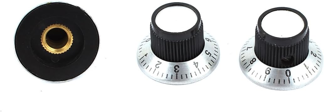 3pcs 15mm Dia Rotary Knob w 0-9 Dial for 6mm Shaft Potentiometer