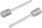 Diamond Mounted Points 8mm Cylinder Head 1/8 Inch Shank Grinding Rotary Tools Pack of 2