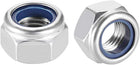 M16 x 2mm Nylon Insert Hex Lock Nuts, 304 Stainless Steel, Plain Finish, Pack of 8