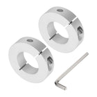 Single Split Shaft Collar Set for 30mm Shaft, One-Piece 2pcs Clamping Collars 55mm OD, 15mm Thickness, Aluminum Alloy Clamp-On Collar with M6 Set Screws and a Wrench