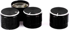 4pcs 21mm x 6mm Alloy Potentiometer Knob Mini Cap Knurled Button Black
