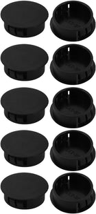 10pcs 30mm Dia Black Plastic Tubing Plug Door and Window Locking Hole Plugs
