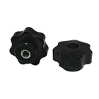 a14010900ux0777 2Pcs Black Silver Tone M8 40 mm Diameter Through Hole Star Clamping Knob, Metal/Plastic