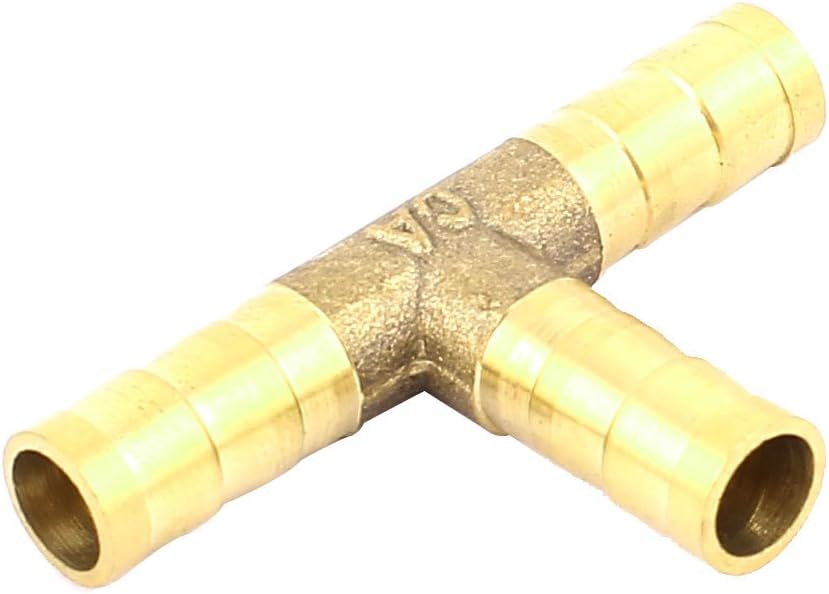 8mm Dia T Shape Air Water Fuel Brass Hose Joiner Tee Pipe Tube Fitting Connector