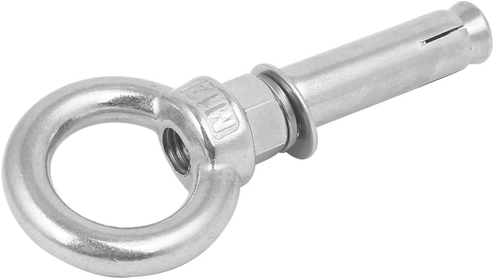 M12x80mm 304 Stainless Steel Ring Lifting Sleeve Expansion Closed Hook Eye Bolt