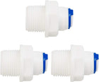 3pcs 3/8 Inch BSP Male to 1/4 Inch OD Straight Quick Connect Water Purifiers Tube Fittings Push Connector Water Hose for RO Reverse Osmosis Systems
