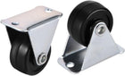 Caster Wheels 1" Rubber with Top Plate 11LBS Capacity for Furniture Carts Workbench, Black, Pack of 2