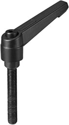 M8 x 60mm Handle Adjustable Clamping Lever Thread Push Button Ratchet Male Threaded Stud Knobs Quick Release Screw Handles Bolts with Locking Lever Black