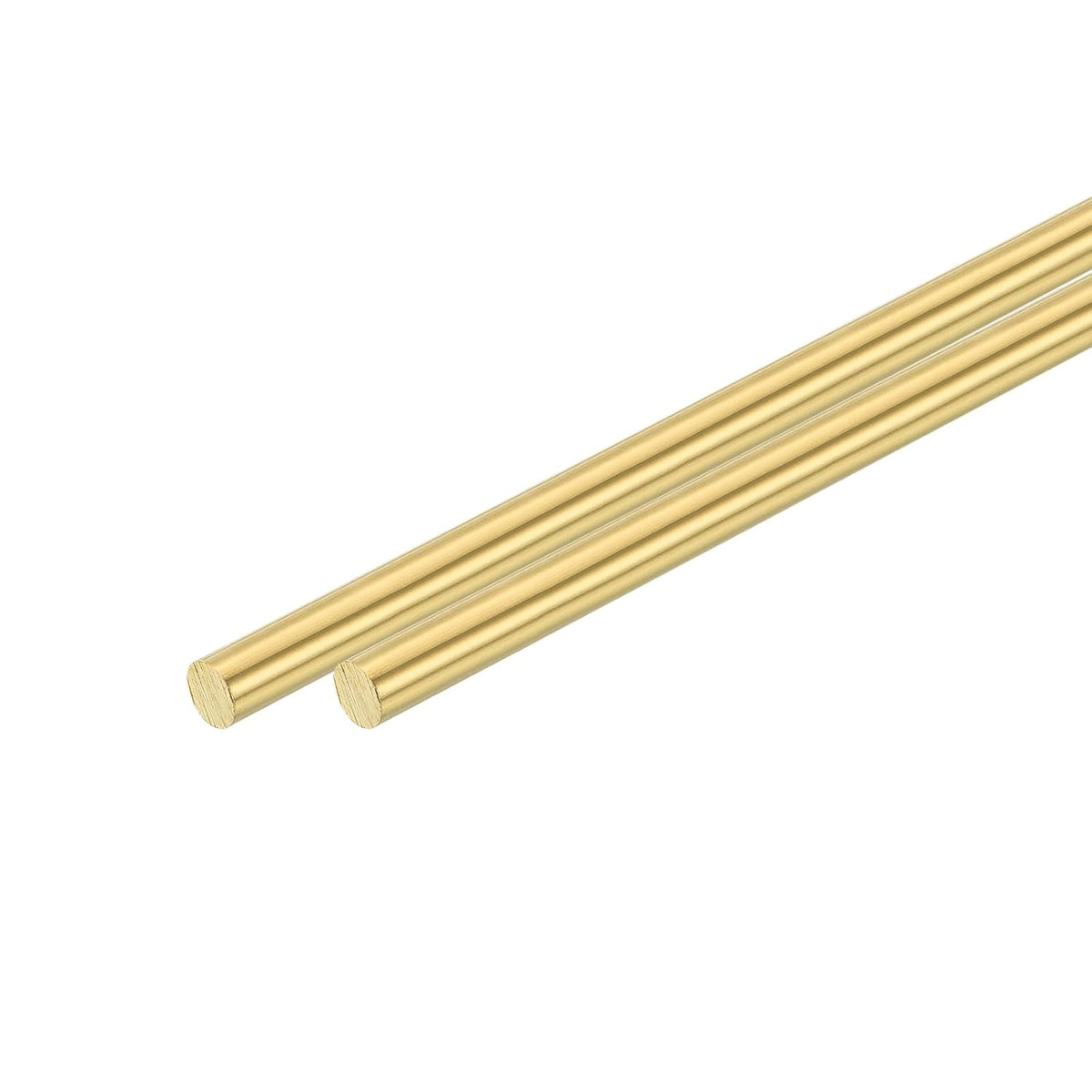 2 Pcs 15/64"(6mm) Dia Brass Solid Round Rod, 12"(305mm) Length H62 Brass Lathe Bar Stock Round Brass Rod for DIY Crafts Industry Construction