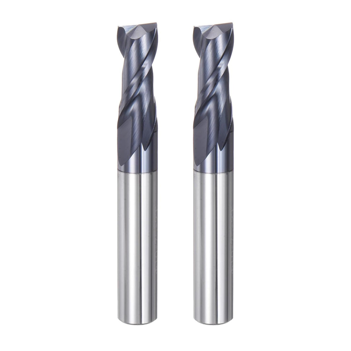 2pcs 10mm Dia 10mm Shank Square Nose End Mill 2 Flutes HRC45 Carbide AlTiN Coated CNC Router Bits Cutter Tools for End Milling CNC Machining