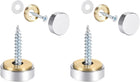 Mirror Screws Decorative Caps Cover Nails Polished Stainless Steel 16mm 8pcs and 10mm 8pcs for Mirrors, Tea Tables, Wardrobes