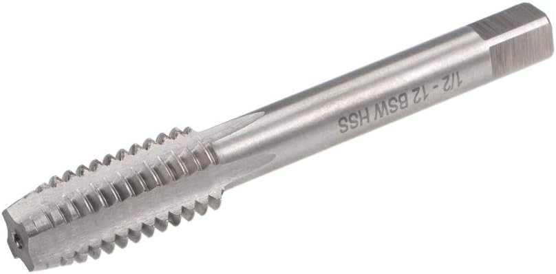 Machine Tap 1/2-12 BSW Thread Pitch H2 4 Straight Flutes High Speed Steel Screw Taps Threading Tapping Tool