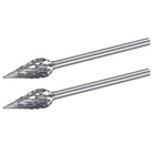 Tungsten Carbide Rotary Files 3/32" Shank, Double Cut Cone Shape Rotary Burrs Tool 6mm Dia, for Die Grinder Drill Bit Wood Soft Metal Carving Polishing Model Engineering, 2pcs