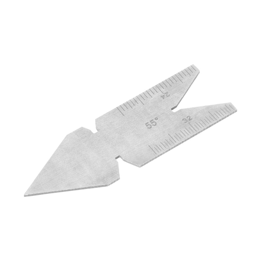 Center Gauge 55 Degree Thread Pitch Gauge, Stainless Steel Screw Thread Measure Tool, Thread Pitch Increment 14/20/24/32thd.