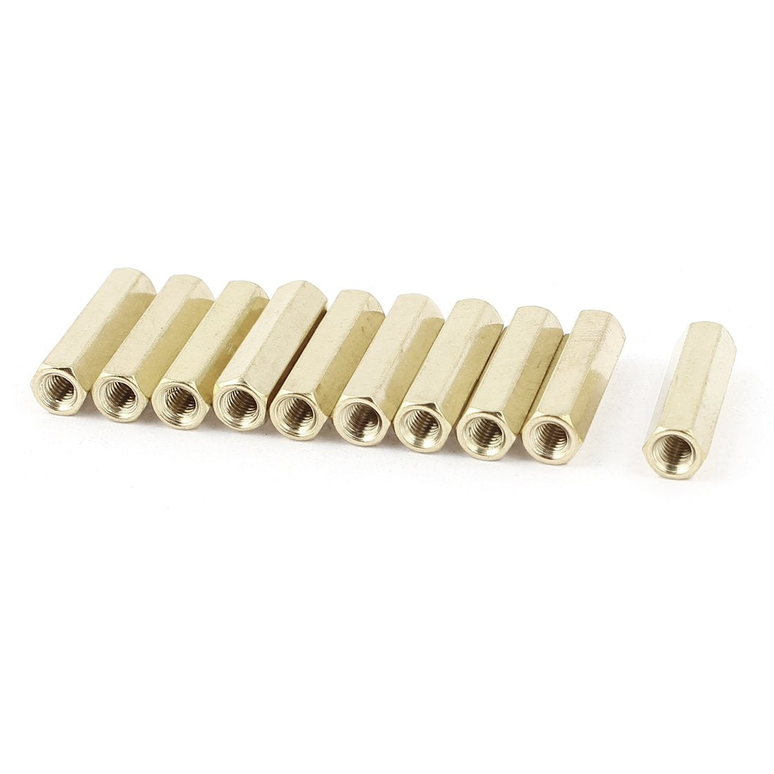 M3 x 18mm Female Thread Brass Hex Standoff PCB Pillar Spacer 10pcs
