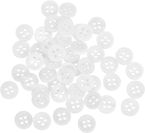50 Pcs Natural Shell Buttons, 4 Hole Mother of Pearl Buttons 9mm Sewing Craft Button for Shirt Sewing DIY Crafts Decoration, White