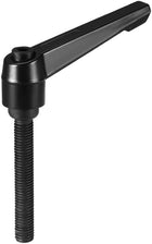 M10 x 60mm Handle Adjustable Clamping Lever Thread Push Button Ratchet Male Threaded Stud Knobs Quick Release Screw Handles Bolts with Locking Lever Black