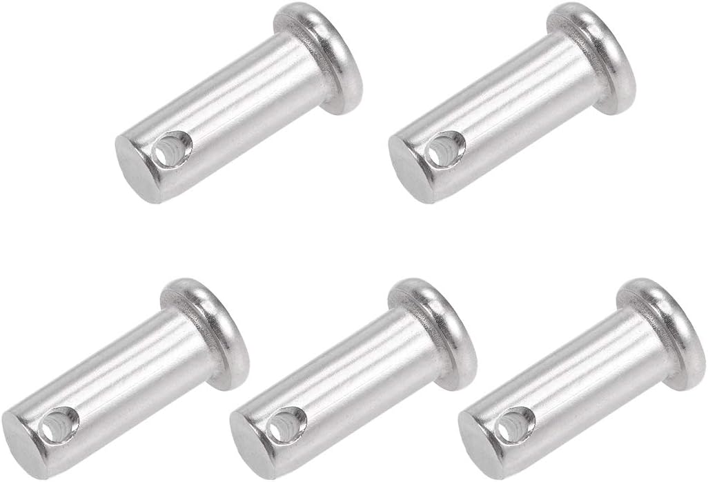 Single Hole Clevis Pins - 10mm X 25mm Flat Head 304 Stainless Steel Link Hinge Pin 5Pcs