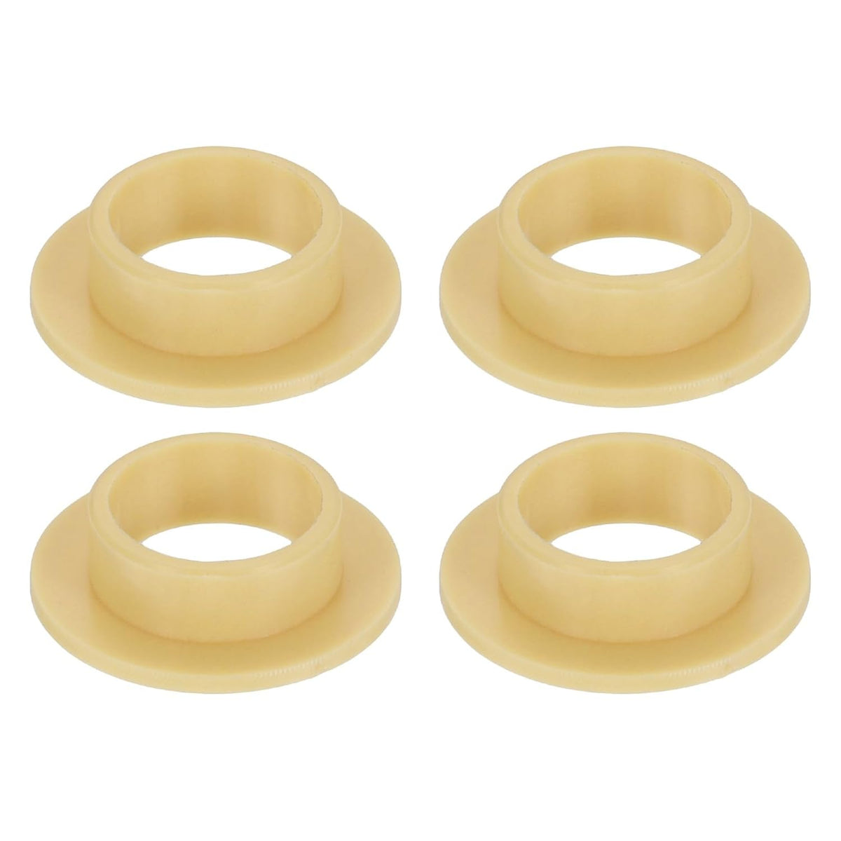 4Pcs Flanged Sleeve Bearing, Plastic Bushing ID 10mm x OD 12mm x Length 5mm POM Bushing, Yellow
