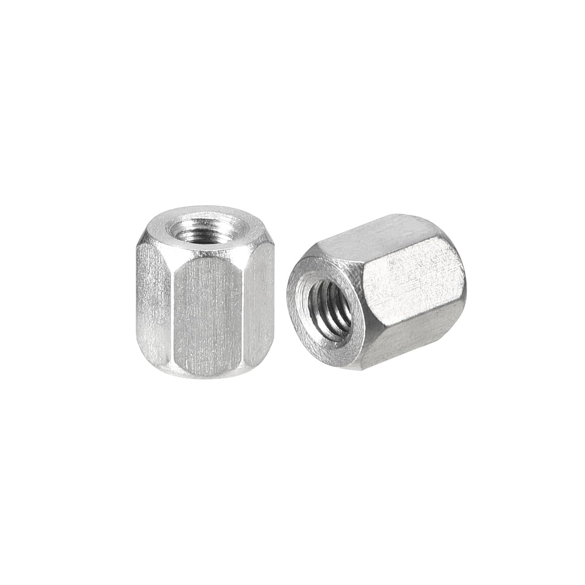 M4 x 0.7-Pitch 8mm Length Coupling Nuts, 10pcs 304 Stainless Steel Metric Hex Rod Coupling Nuts