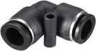 Plastic Elbow Push to Connect Tube Fitting 10mm Tube OD Pneumatic Air Push Fit Lock Fitting Black 2pcs