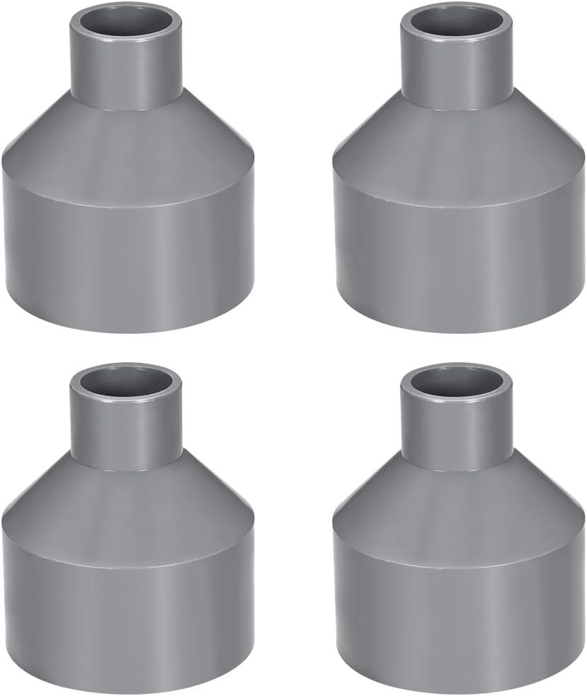 PVC DWV Reducing Coupling Schedule 40 Gray 32mm x 75mm Socket 4pcs