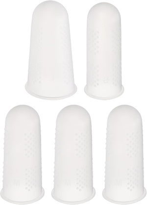 10Pcs Rubber Fingers Tips Finger Protectors Silicone Finger Cots Thimble Fingers Covers Gloves Sleeves for Home Office Desktop Accessories Guitar 3 Sizes Transparent