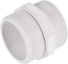 Pipe Fitting, G2 Male Thread, Hex Nipple Tube Adaptor Connector Hose Connector, for Water Tanks, PVC Plastic, White
