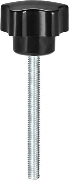 Star Knob Grip M6 x 50mm Male Thread Steel Zinc Stud Black PP