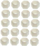 Nylon Hex Nut, M10x1.25mm Metric Coarse Thread Hexagon Nuts, 20 Pcs (White)