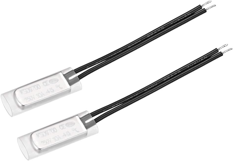 KSD9700 Thermostat, 45℃ Normally Close Temperature Switch Thermal Switch, N.C 10A Metal Temperature Controller 2pcs
