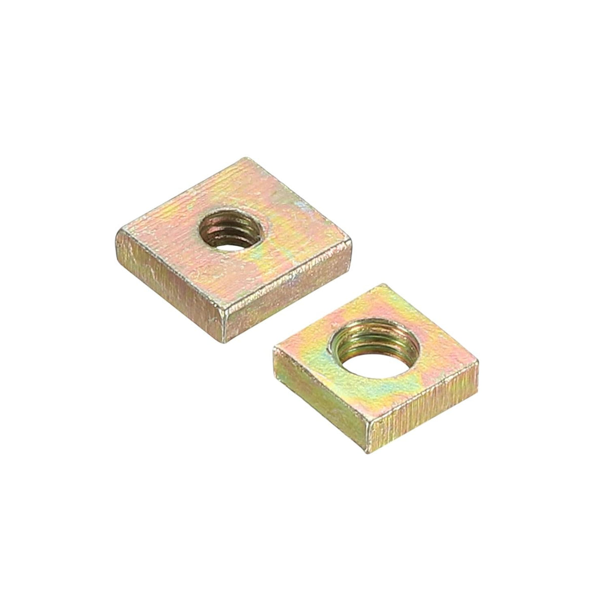 Square Nuts, M3x8mmx2mm and M4x7mmx2mm Yellow Zinc Plated Carbon Steel Nuts 100pcs in Total