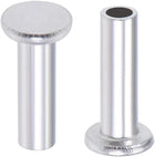 100 Pcs 3mm x 10mm Aluminum Flat Head Semi-Tubular Rivets Silver Tone