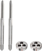 5-40 Round Dies Machine Thread Threading Dies 0.8" OD 2pcs, Machine Tap 5-40 UNC Thread 2B Class 3 Flutes High Speed Steel 2pcs