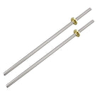 300mm Length T8 8mm Dia Lead Screw Rod,2 Lead Stainless Steel Lead Screw Rod with Copper Nut Trapezoidal Thread for 3D Printer Z Axis2pcs