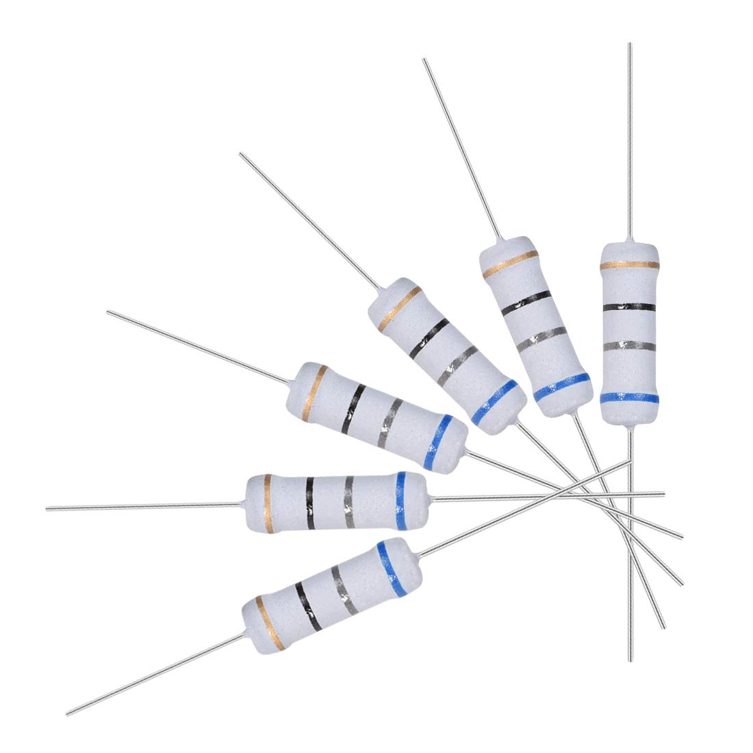 100Pcs 68 Ohm Resistor, 2W 5% Tolerance Metal Oxide Film Resistors, Axial Lead, Flame Proof for DIY Electronic Projects and Experiments