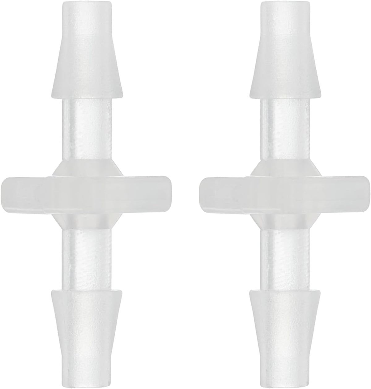 2Pcs Plastic Hose Barb Fitting, 1/8" x 1/8" Barb Pipe Connectors Hose Fitting Adapter Splicer Mender Adapter Union for Fuel Gas Liquid Air Hose Repair