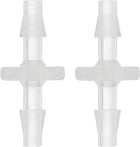 2Pcs Plastic Hose Barb Fitting, 1/8" x 1/8" Barb Pipe Connectors Hose Fitting Adapter Splicer Mender Adapter Union for Fuel Gas Liquid Air Hose Repair