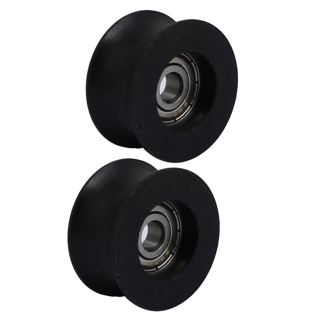25mmx5mmx13mm Nylon U Groove Bearing Pulley Sliding Converyor Wheel Black 2pcs