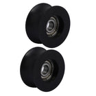 25mmx5mmx13mm Nylon U Groove Bearing Pulley Sliding Converyor Wheel Black 2pcs