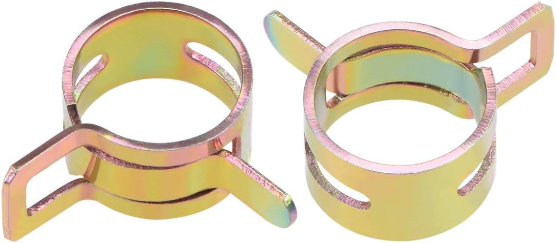 Spring Band Type Clamp 12mm Inner Dia Fit 12.5-13.2mm OD Hose Fuel Line Silicone Tube Clips Clamp Color-zinc Manganese Steel 50Pcs
