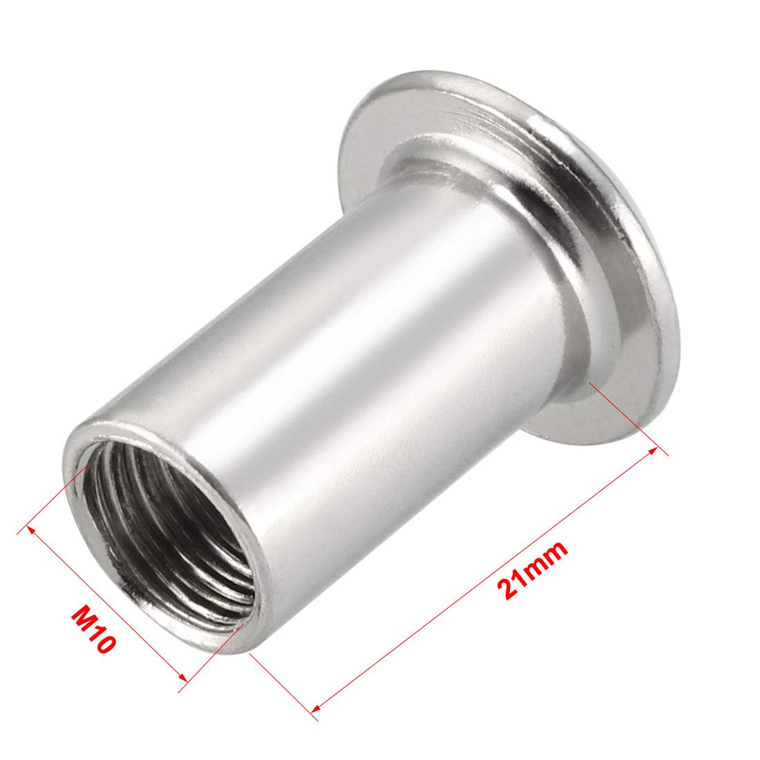 LinkMejor M10x21mm Hex Socket Head Insert Nut Screw Post Sleeve Nut for Furniture 10pcs