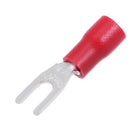 100Pcs SV1.25-3.2 Insulated Fork Spade U-Type Wire Connector Electrical Crimp Terminal 22-16AWG Red